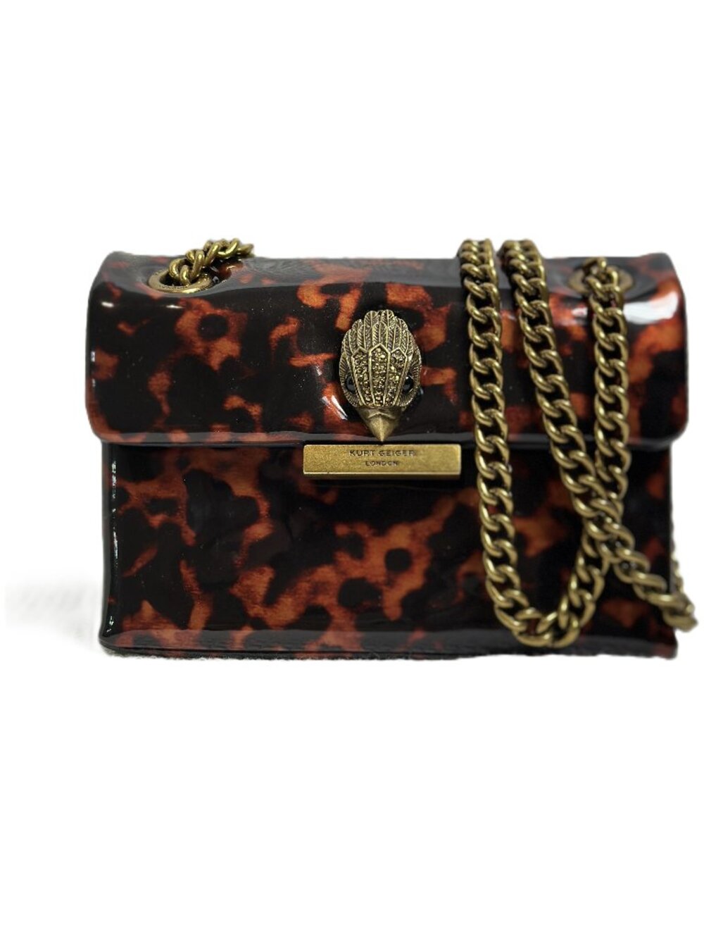 Kurt Geiger Kensington Tortoise Mini Bag Crossbody Shoulder Glossy Leather